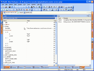 The value of a variable is shown when the cursor is hovered over the variable in PHP code when using the PHP Debugger