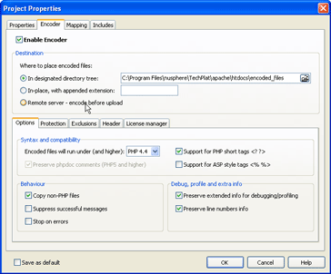 PHP Encode Options